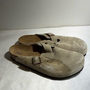 Used Birkenstock clogs Men's 11 Suede Slip-On Shoes - Tan